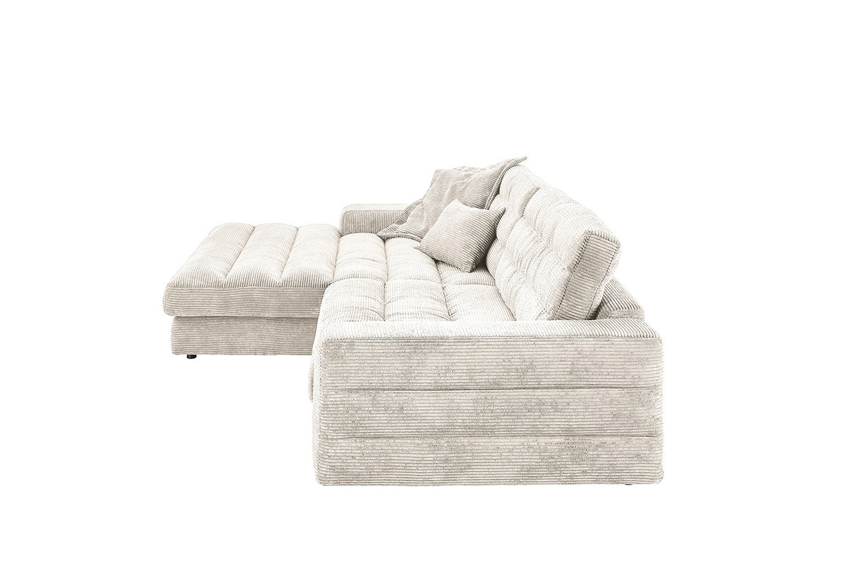 KAWOLA Sofa LANA Ecksofa Cord cremeweiß