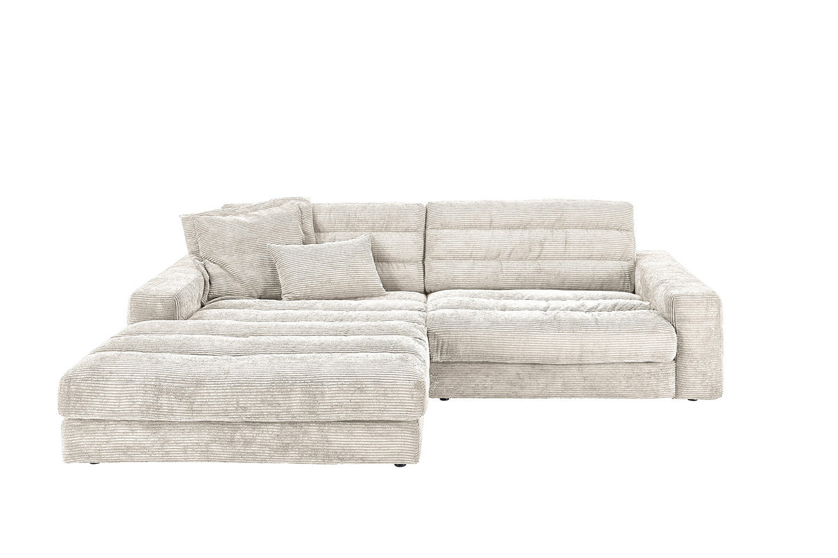 KAWOLA Sofa LANA Ecksofa Cord cremeweiß