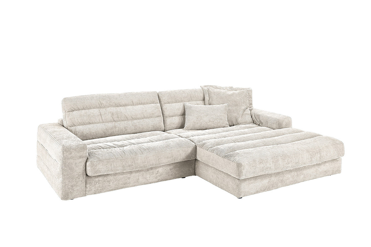 KAWOLA Sofa LANA Ecksofa Cord cremeweiß