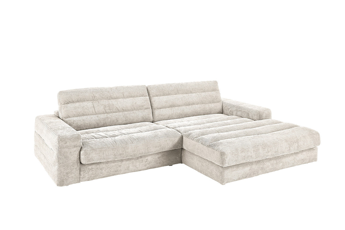 KAWOLA Sofa LANA Ecksofa Cord cremeweiß