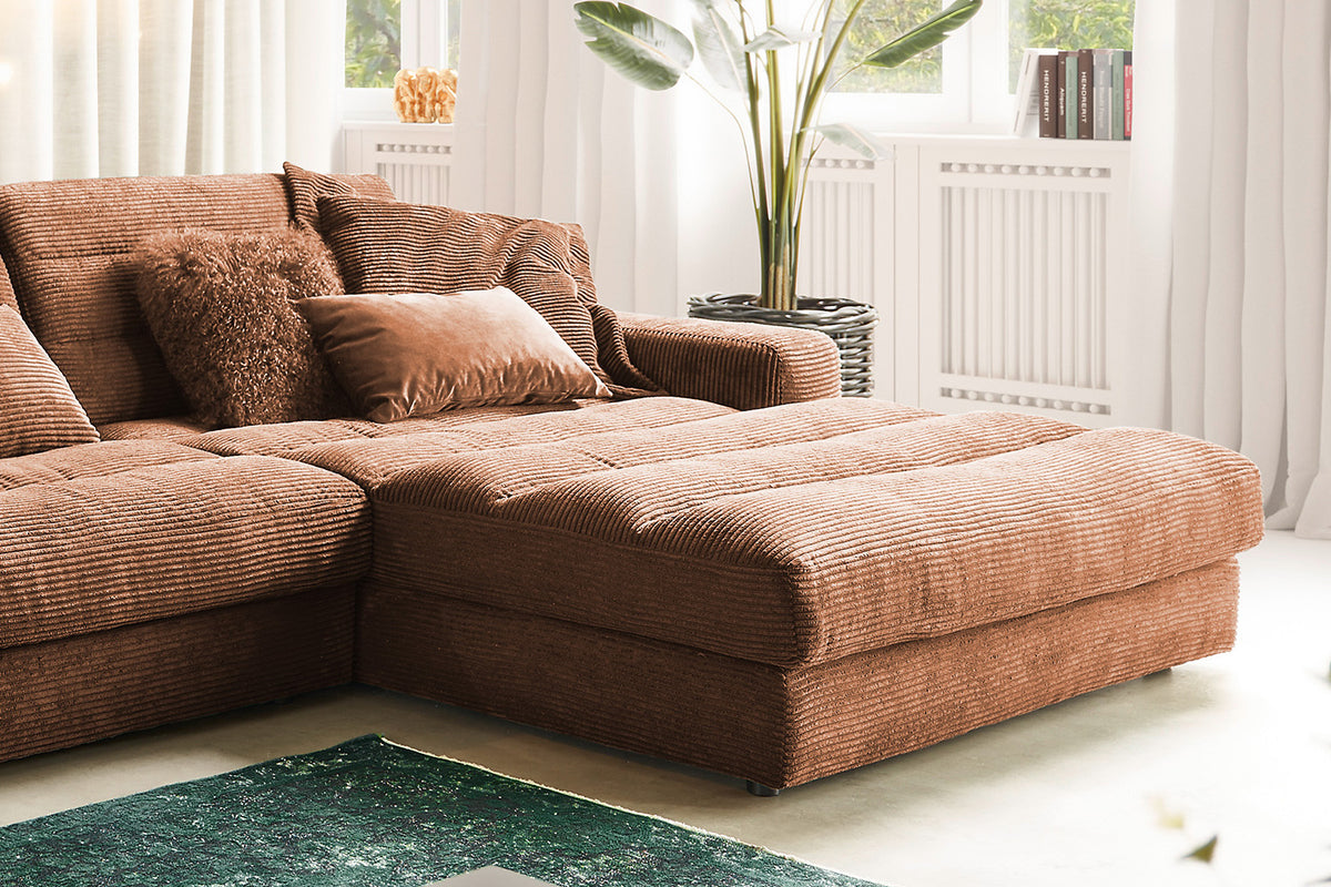 KAWOLA Sofa LANA XL Ecksofa Cord rost