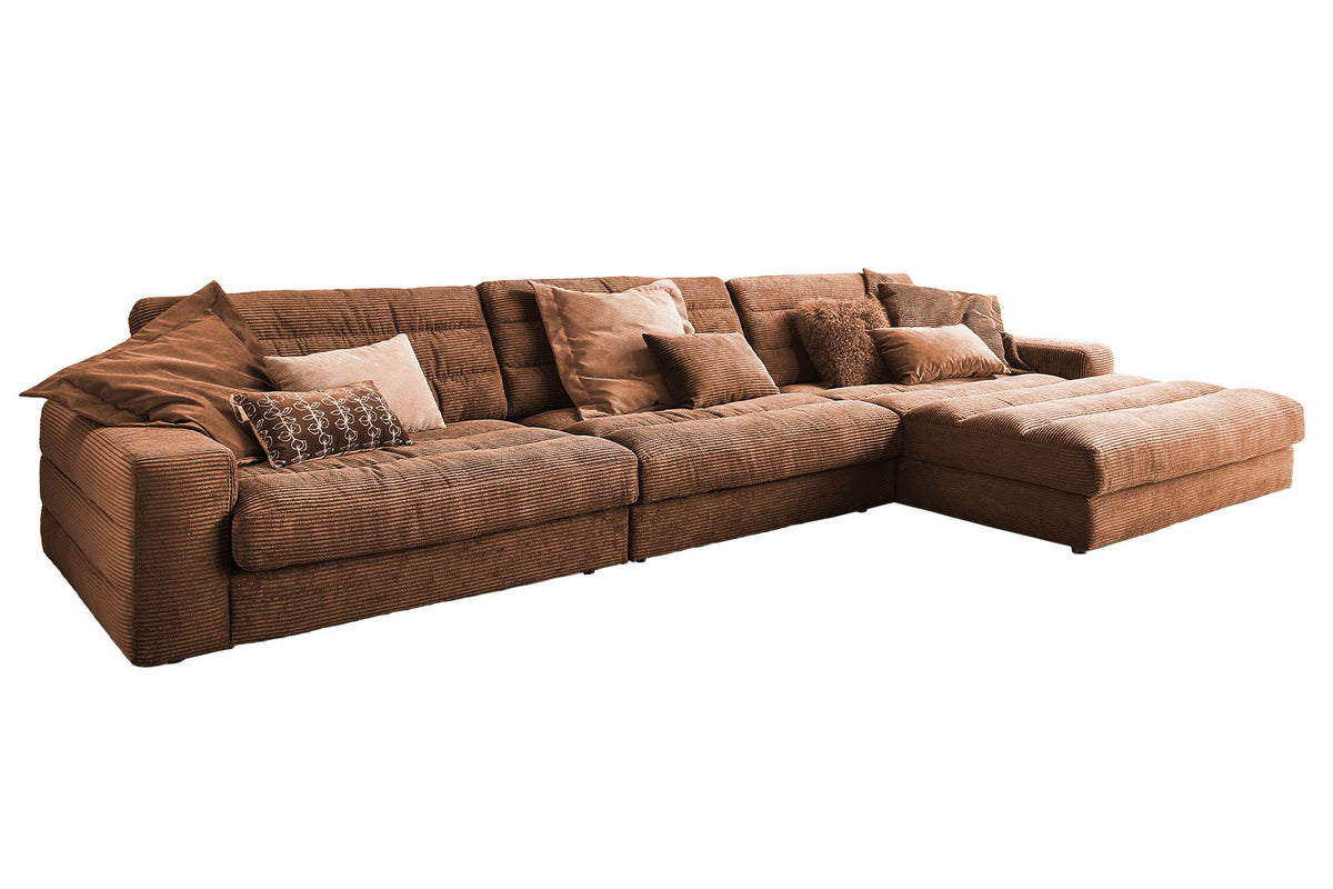 KAWOLA Sofa LANA XL Ecksofa Cord rost