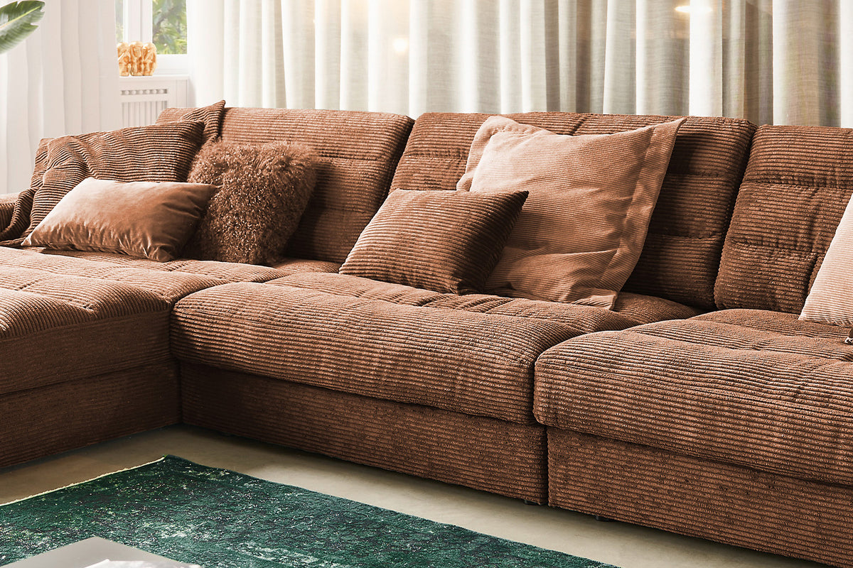 KAWOLA Sofa LANA XL Ecksofa Cord rost