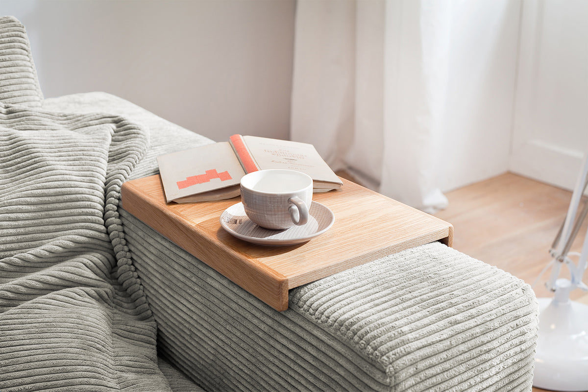 KAWOLA Sofa MADELINE 2-Sitzer Cord hellgrau