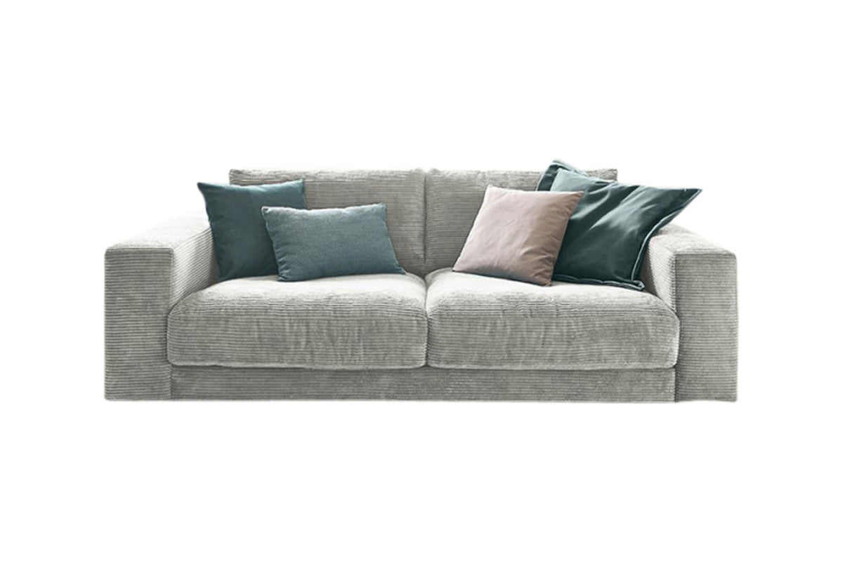 KAWOLA Sofa MADELINE 2-Sitzer Cord hellgrau