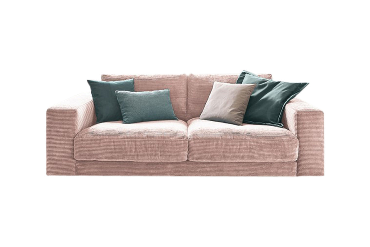 KAWOLA Sofa MADELINE 2-Sitzer Cord rosa