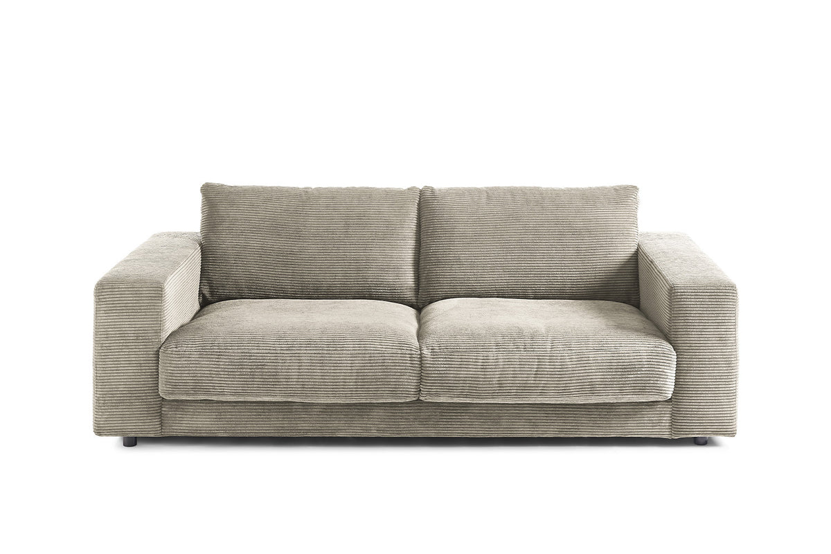 KAWOLA Sofa MADELINE 2-Sitzer Cord steingrau