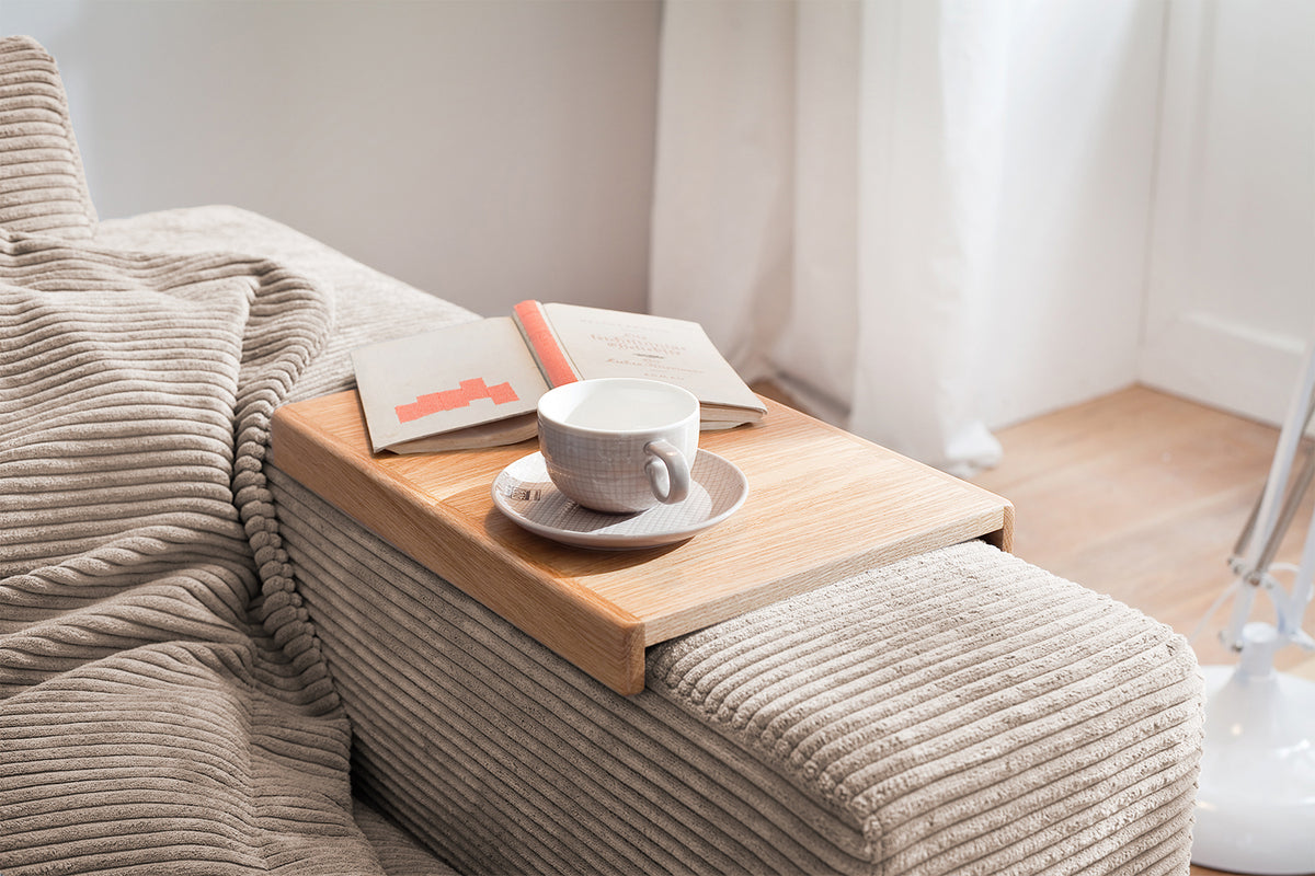KAWOLA Sofa MADELINE 2-Sitzer Cord taupe