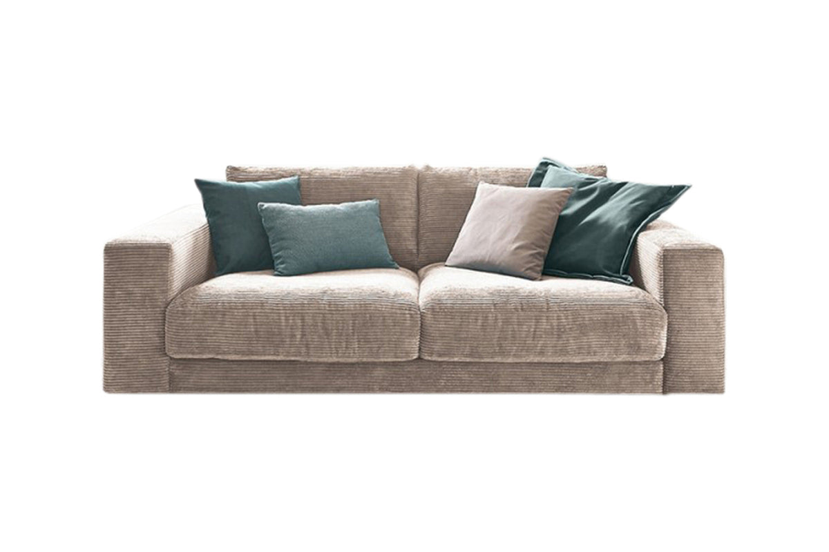 KAWOLA Sofa MADELINE 2-Sitzer Cord taupe