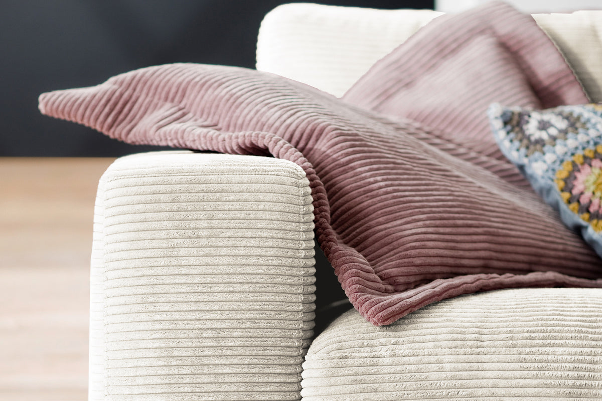 KAWOLA Sofa MADELINE 3-Sitzer Cord cremeweiß