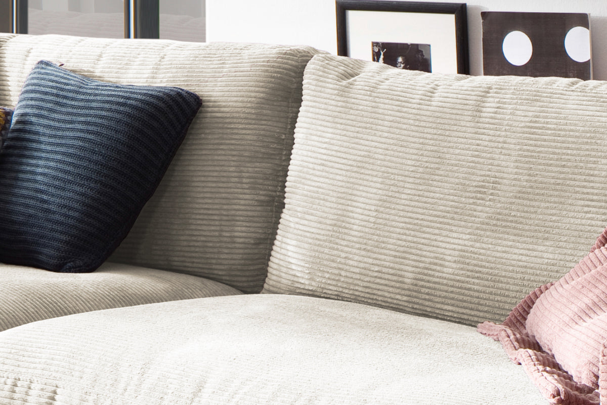 KAWOLA Sofa MADELINE 3-Sitzer Cord cremeweiß