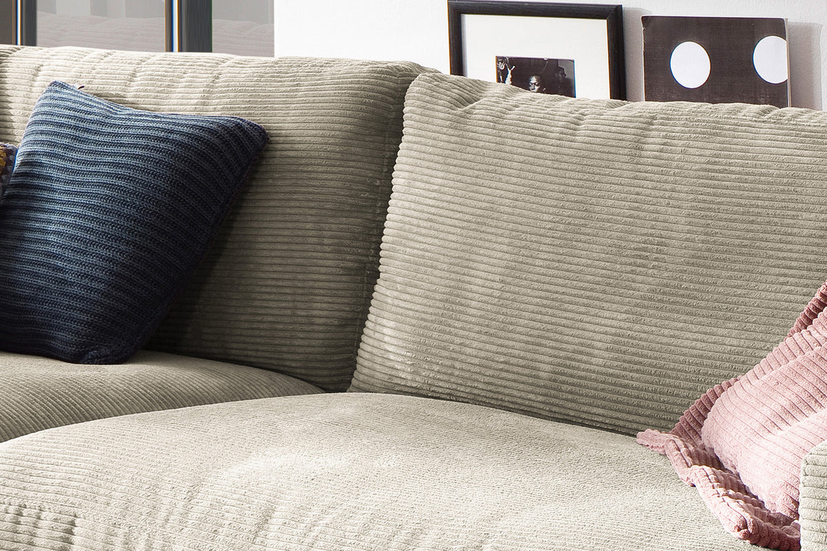 KAWOLA Sofa MADELINE 3-Sitzer Cord steingrau