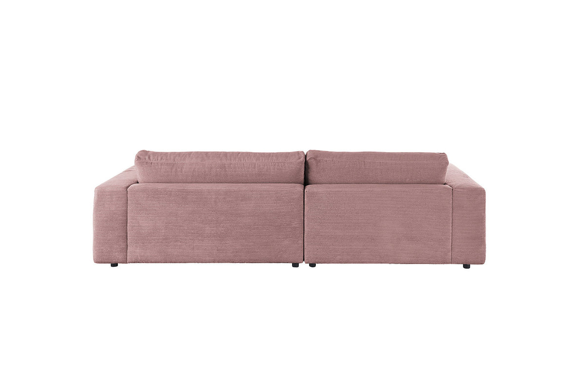 KAWOLA Sofa MADELINE Ecksofa Cord mit Longchair rosa