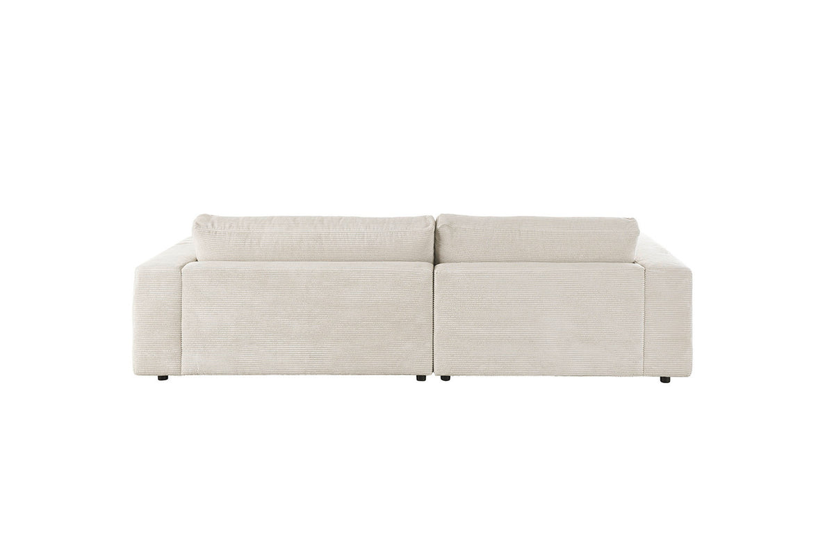 KAWOLA Sofa MADELINE Ecksofa mit Longchair Cord cremeweiß