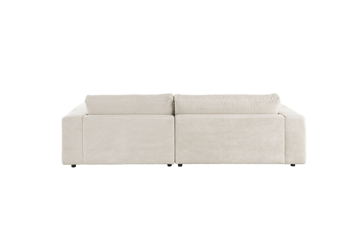 KAWOLA Sofa MADELINE Ecksofa mit Longchair Cord cremeweiß