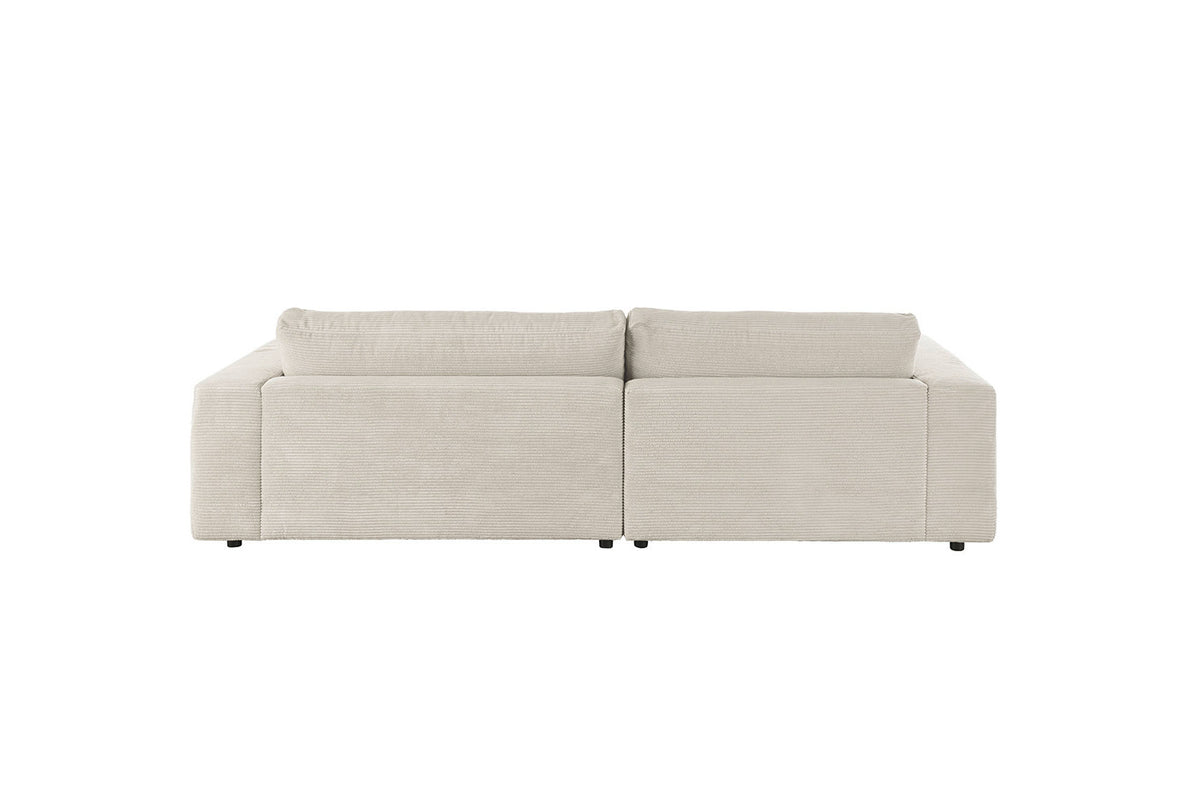 KAWOLA Sofa MADELINE Ecksofa mit Longchair Cord hellgrau
