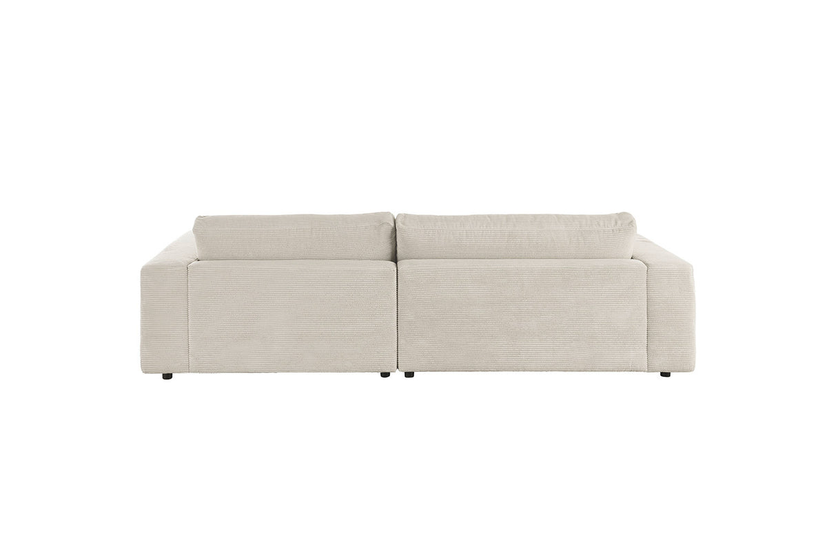 KAWOLA Sofa MADELINE Ecksofa mit Longchair Cord hellgrau