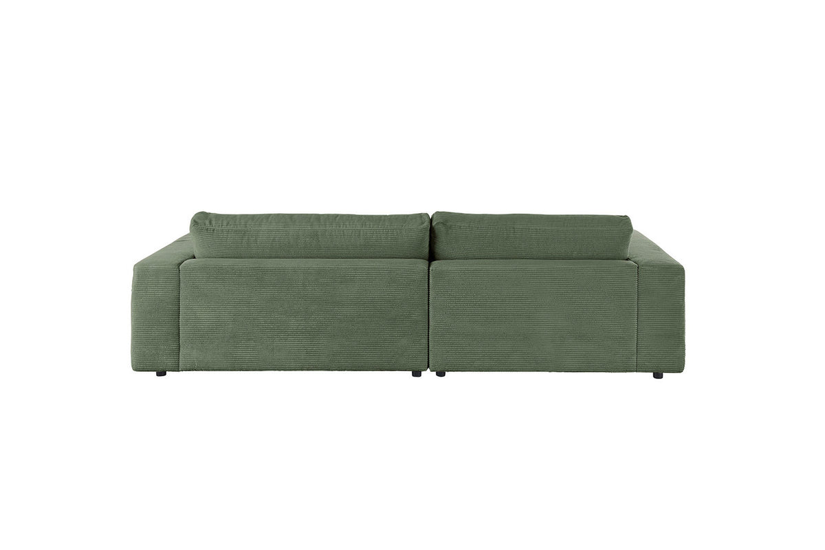 KAWOLA Sofa MADELINE Ecksofa mit Longchair Cord olivgrün