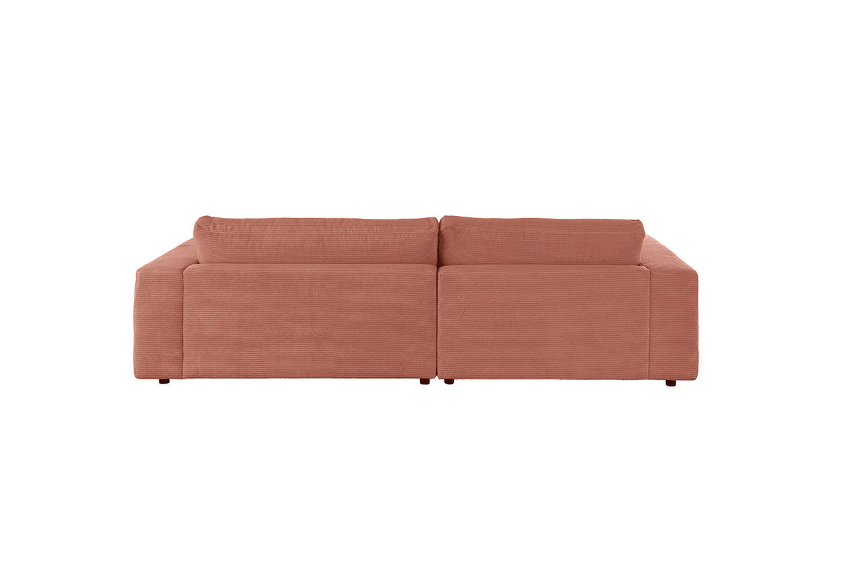KAWOLA Sofa MADELINE Ecksofa mit Longchair Cord rost