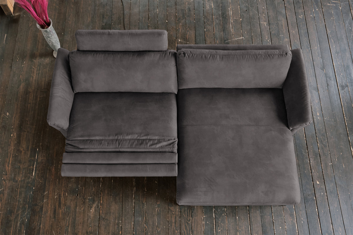 KAWOLA Sofa MALTA Ecksofa Stoff anthrazit