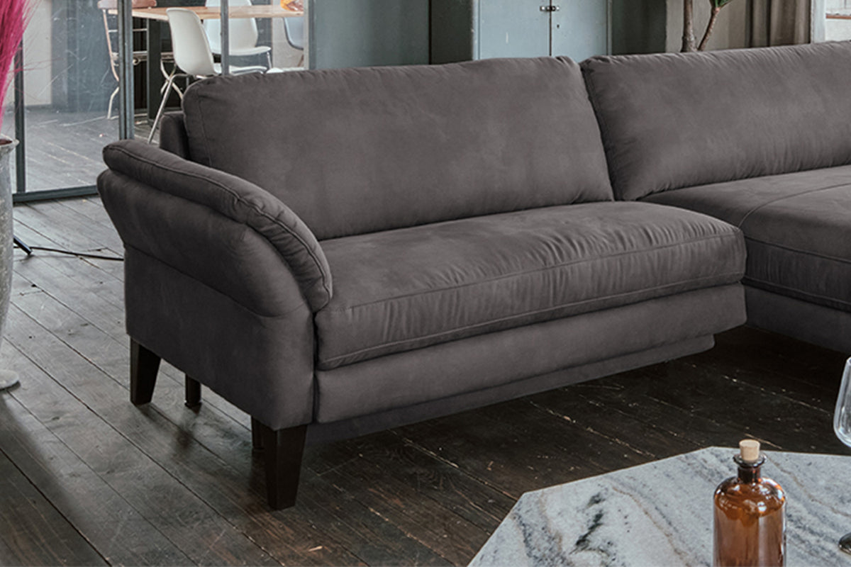 KAWOLA Sofa MALTA Ecksofa Stoff anthrazit