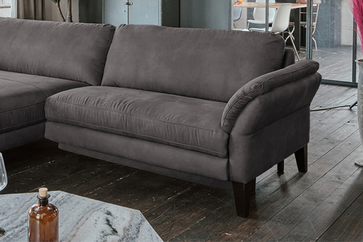 KAWOLA Sofa MALTA Ecksofa Stoff anthrazit
