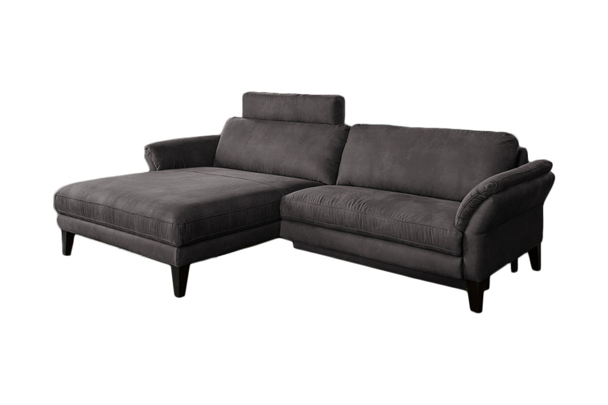 KAWOLA Sofa MALTA Ecksofa Stoff anthrazit