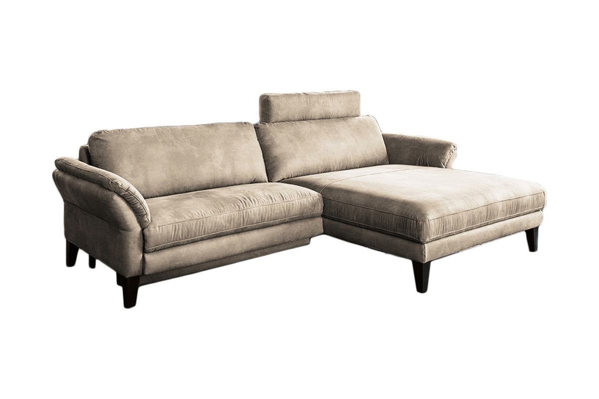 KAWOLA Sofa MALTA Ecksofa Stoff beige