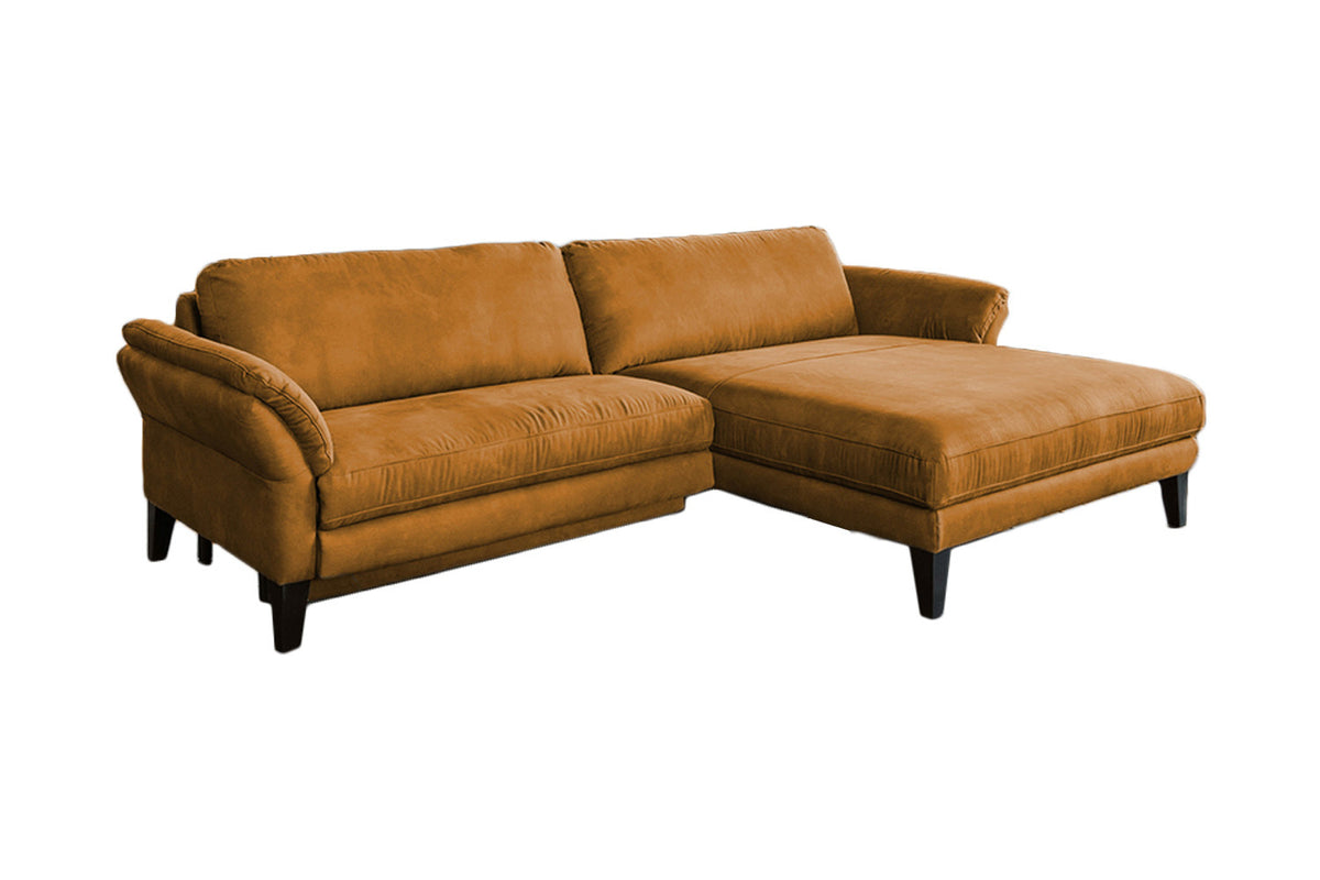 KAWOLA Sofa MALTA Ecksofa Stoff cognac