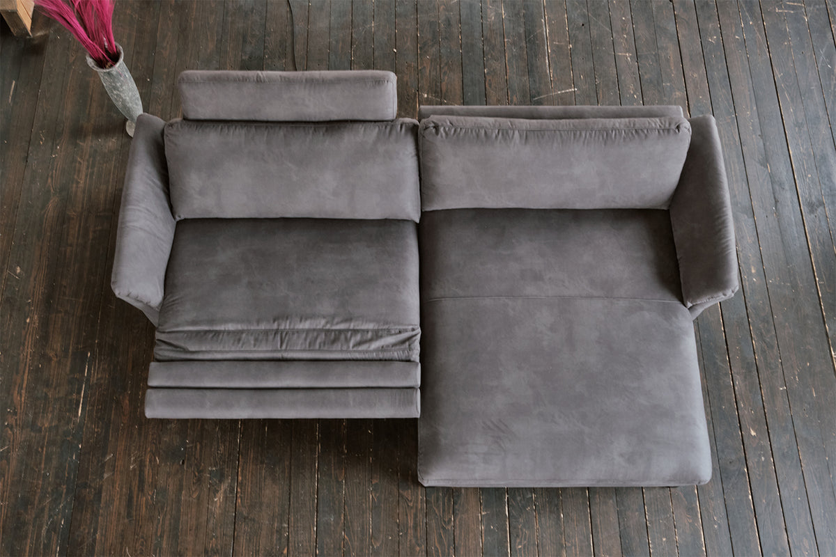 KAWOLA Sofa MALTA Ecksofa Stoff grau