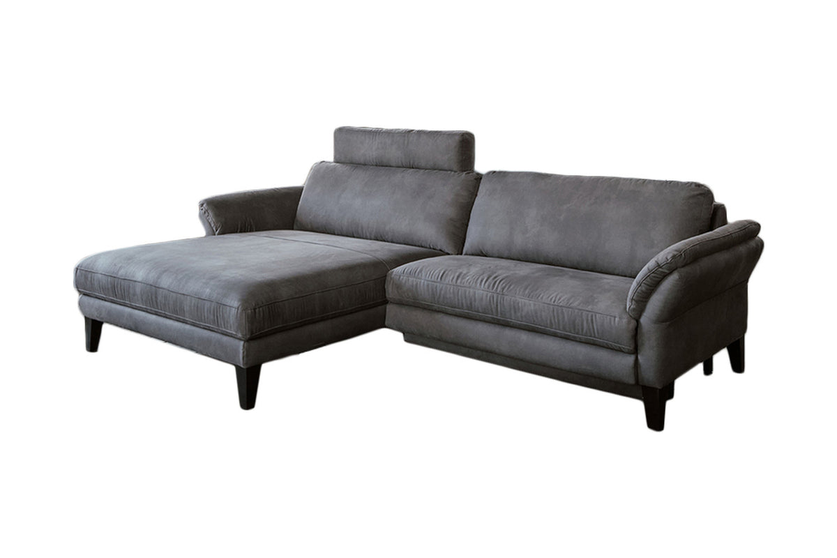 KAWOLA Sofa MALTA Ecksofa Stoff grau