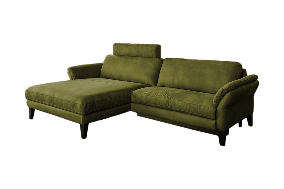 KAWOLA Sofa MALTA Ecksofa Stoff moosgrün