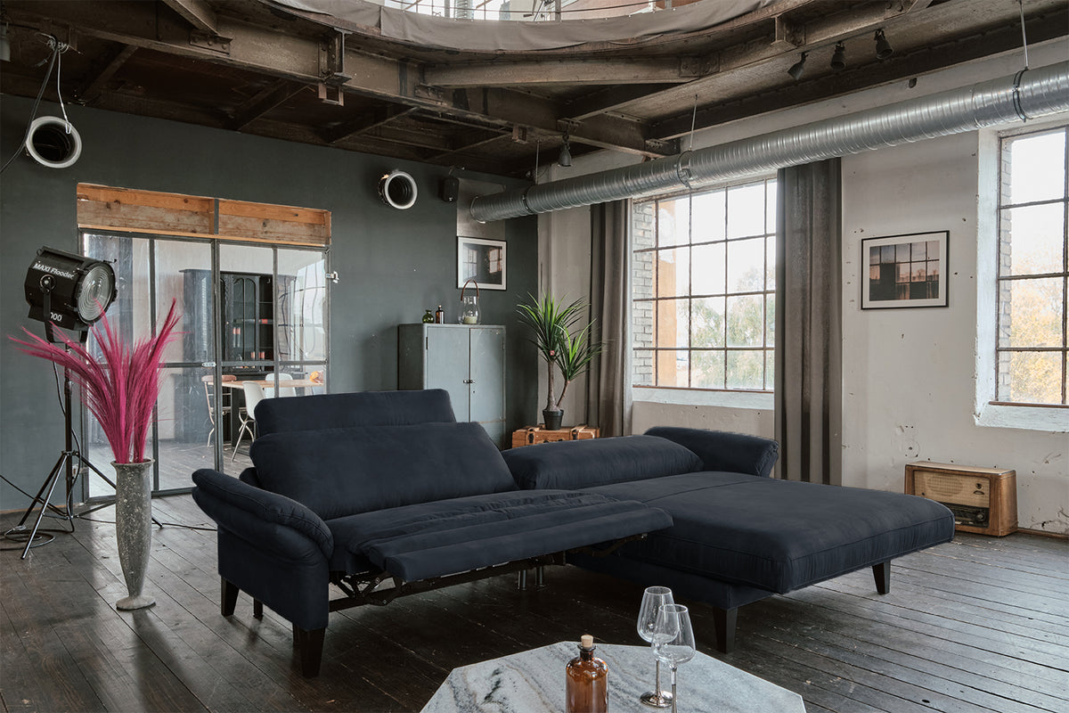 KAWOLA Sofa MALTA Ecksofa Stoff schwarz