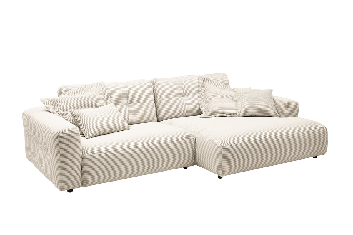KAWOLA Sofa MIKA Ecksofa Cord cremeweiß