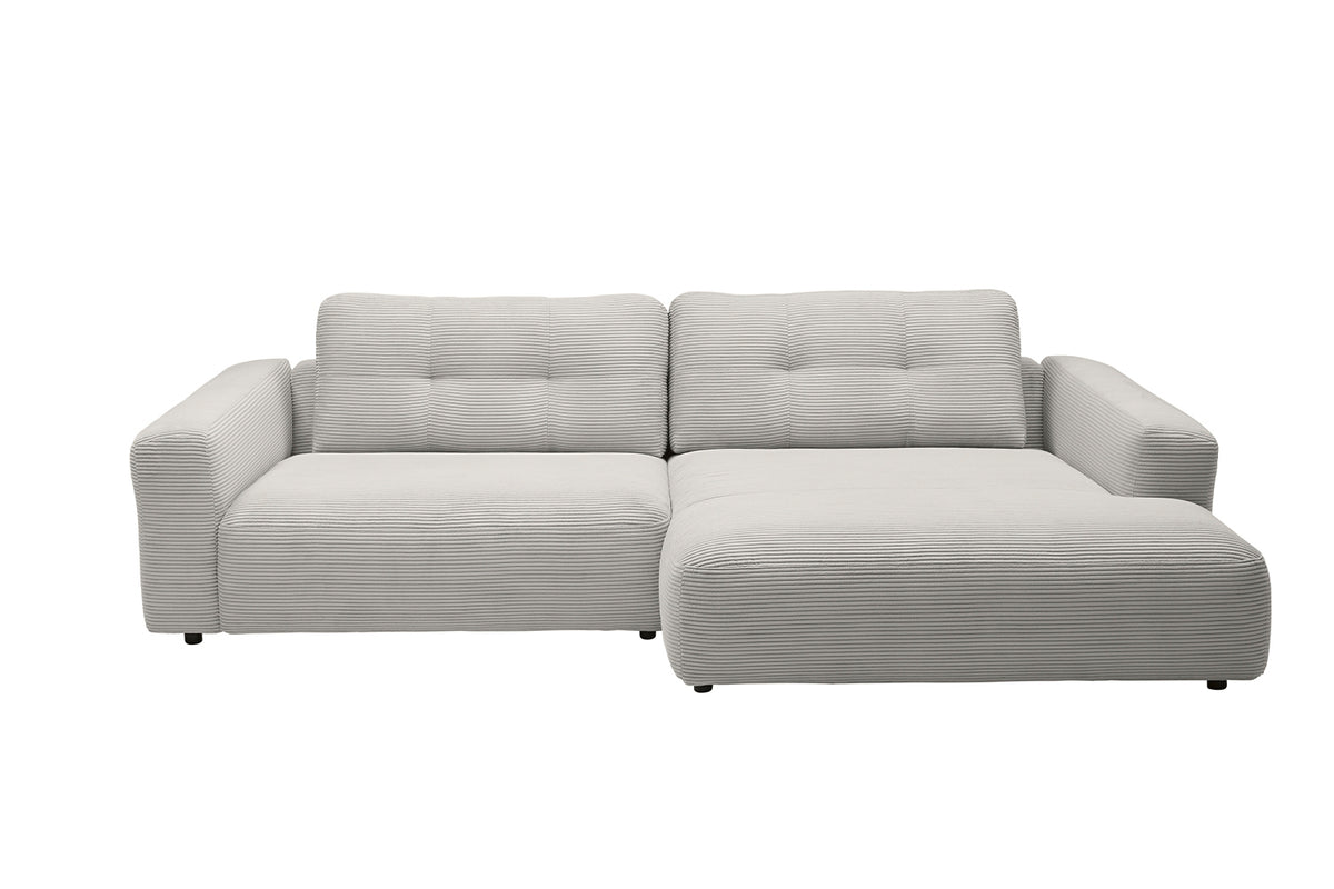 KAWOLA Sofa MIKA Ecksofa Cord hellgrau