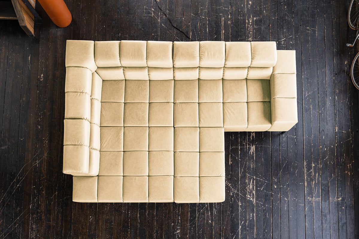 KAWOLA Sofa NELSON Ecksofa Leder beige