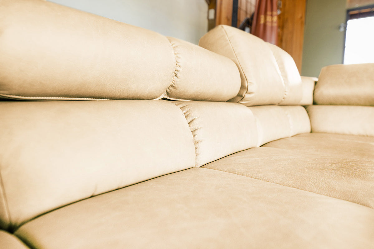 KAWOLA Sofa NELSON Ecksofa Leder beige