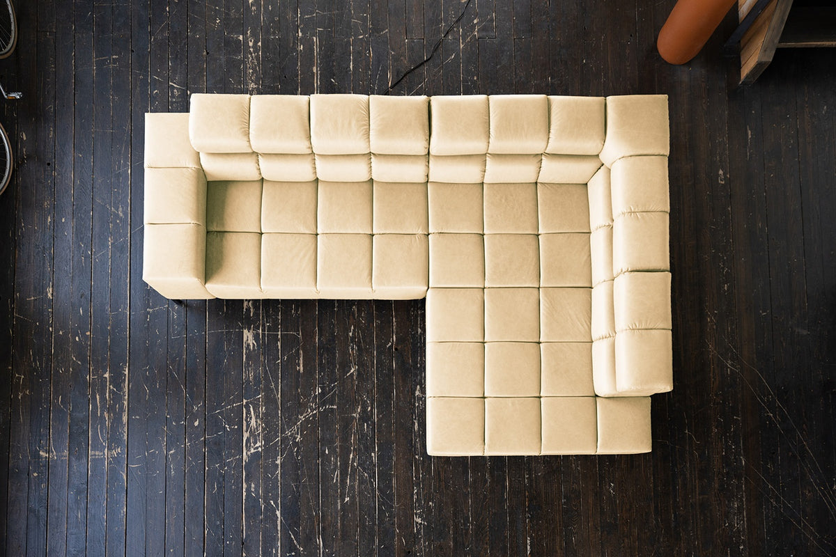 KAWOLA Sofa NELSON Ecksofa Leder beige
