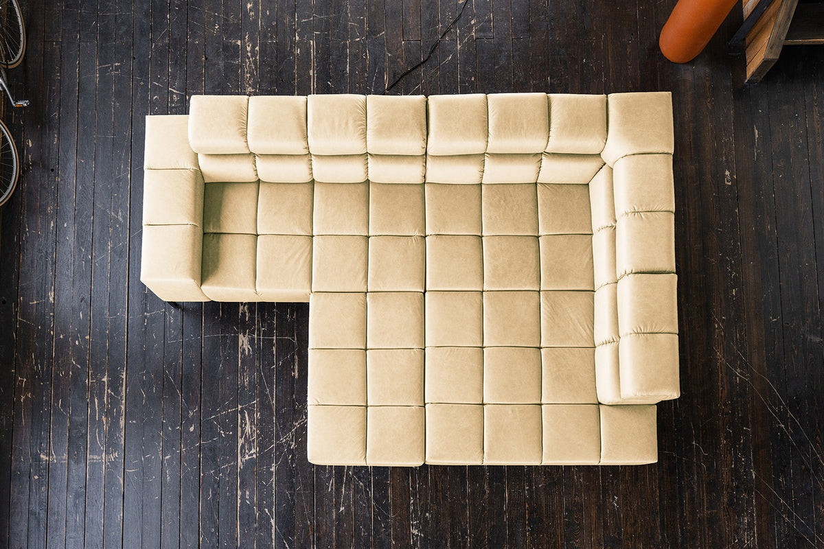 KAWOLA Sofa NELSON Ecksofa Leder beige