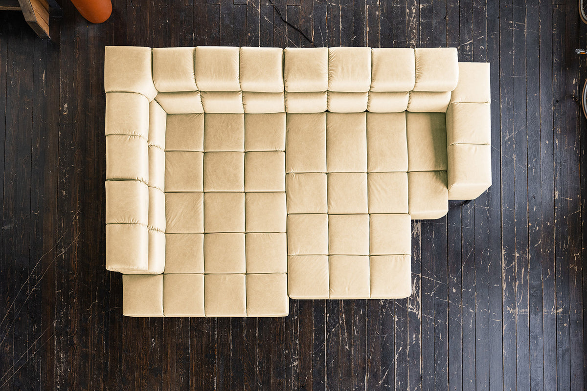 KAWOLA Sofa NELSON Ecksofa Leder beige