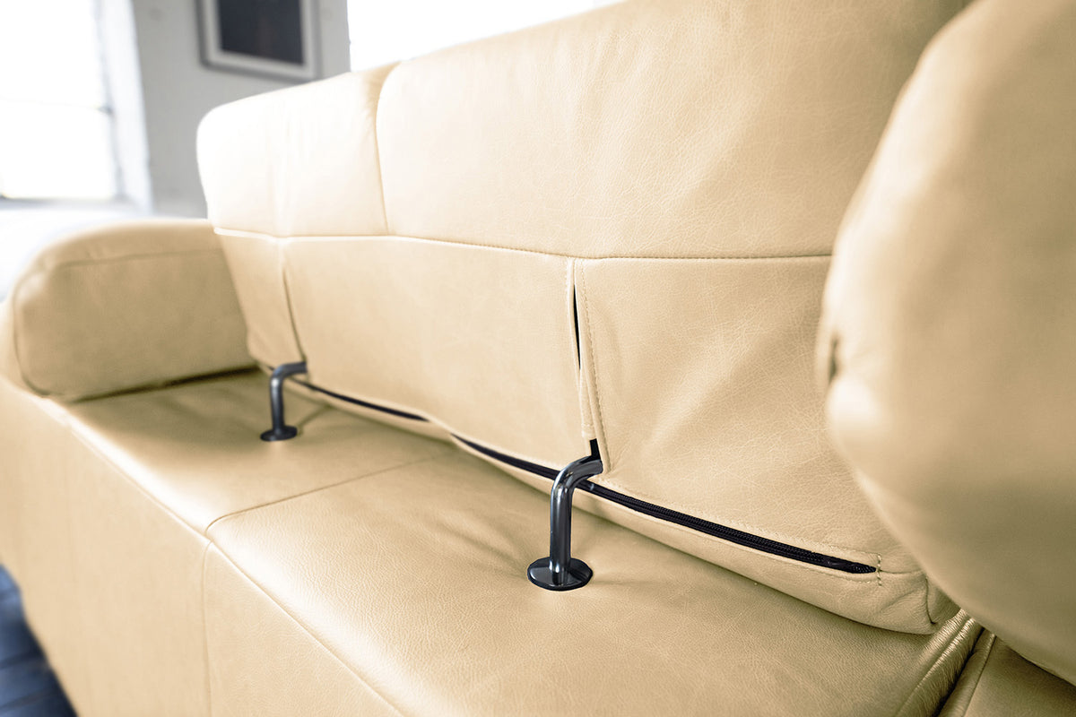 KAWOLA Sofa NELSON Ecksofa Leder beige