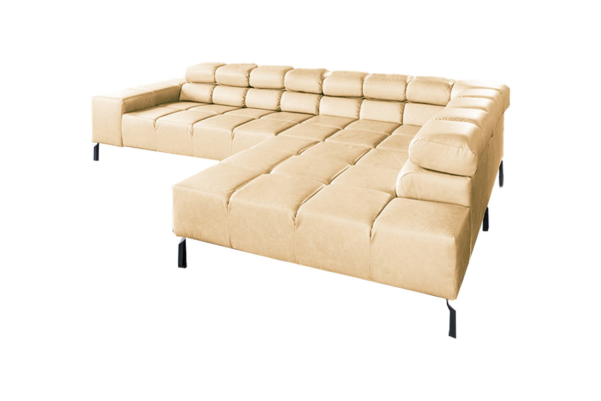KAWOLA Sofa NELSON Ecksofa Leder beige