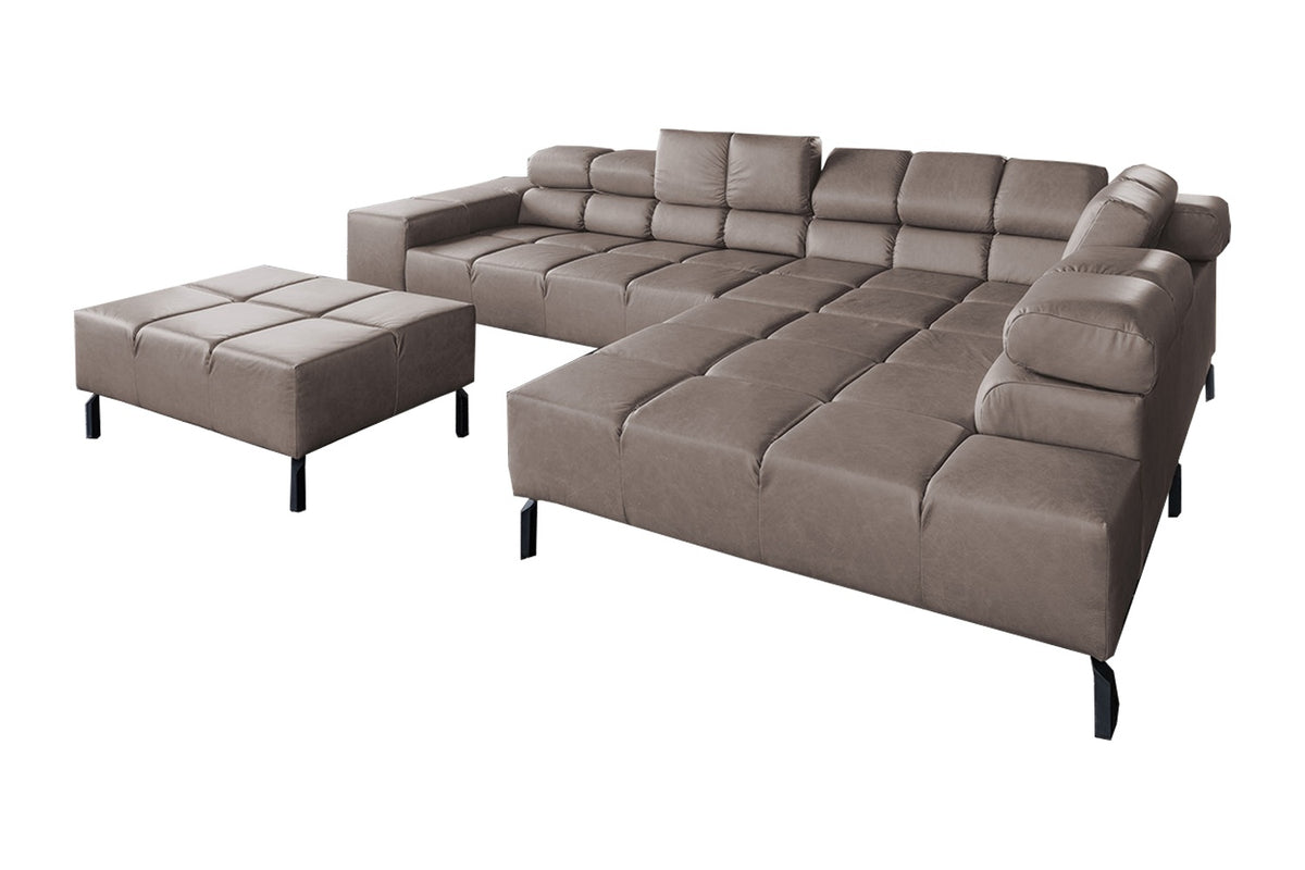 KAWOLA Sofa NELSON Ecksofa Leder dunkelbraun