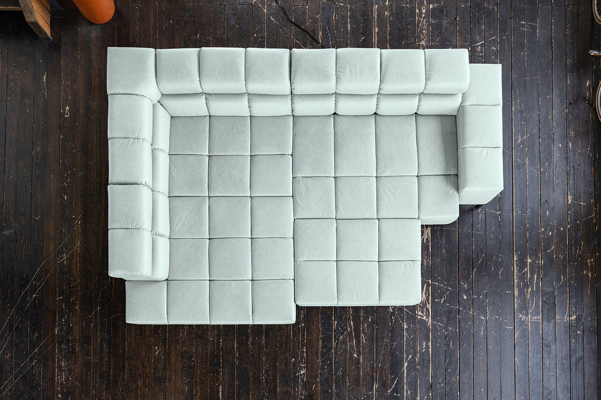 KAWOLA Sofa NELSON Ecksofa Leder hellblau