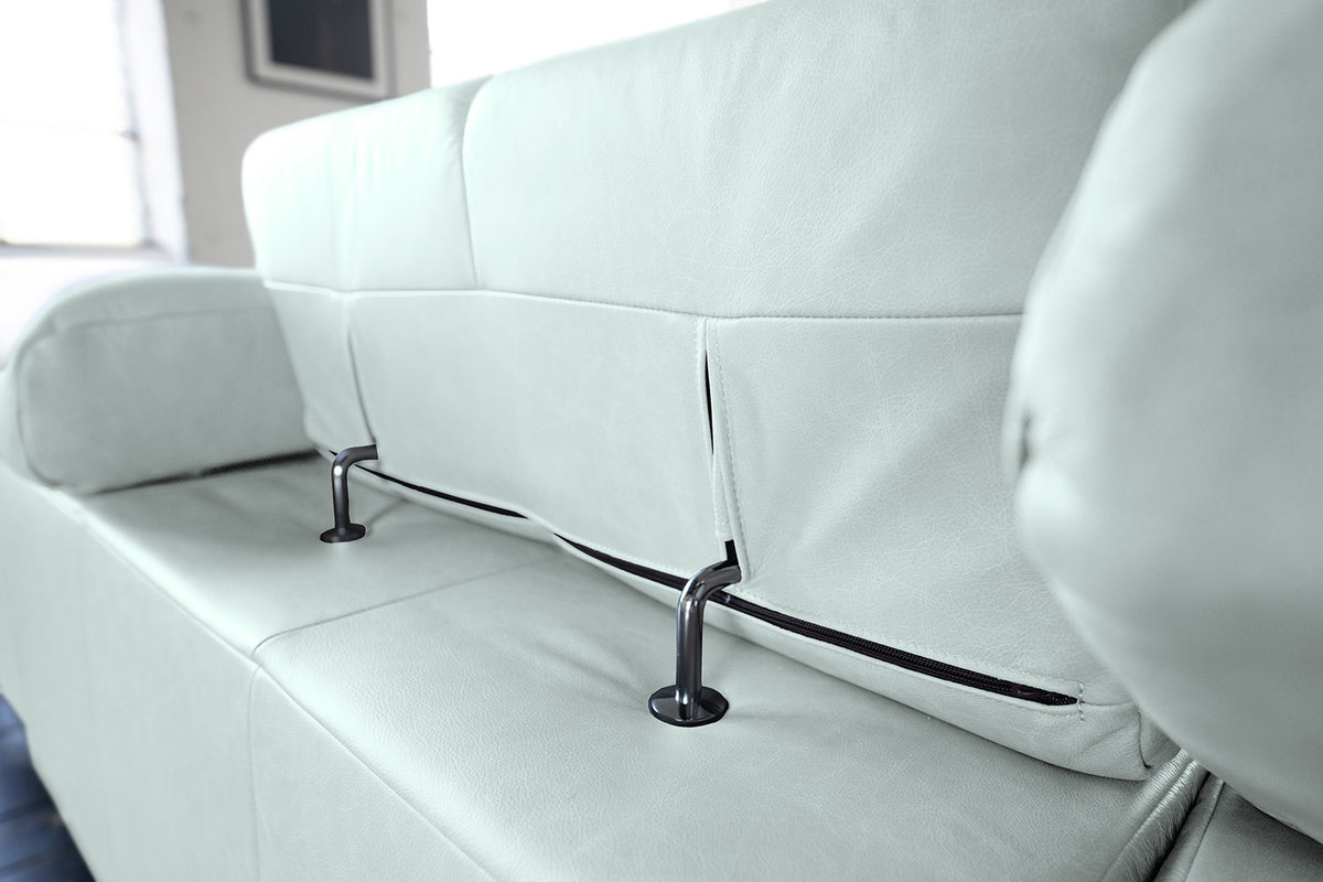 KAWOLA Sofa NELSON Ecksofa Leder hellblau