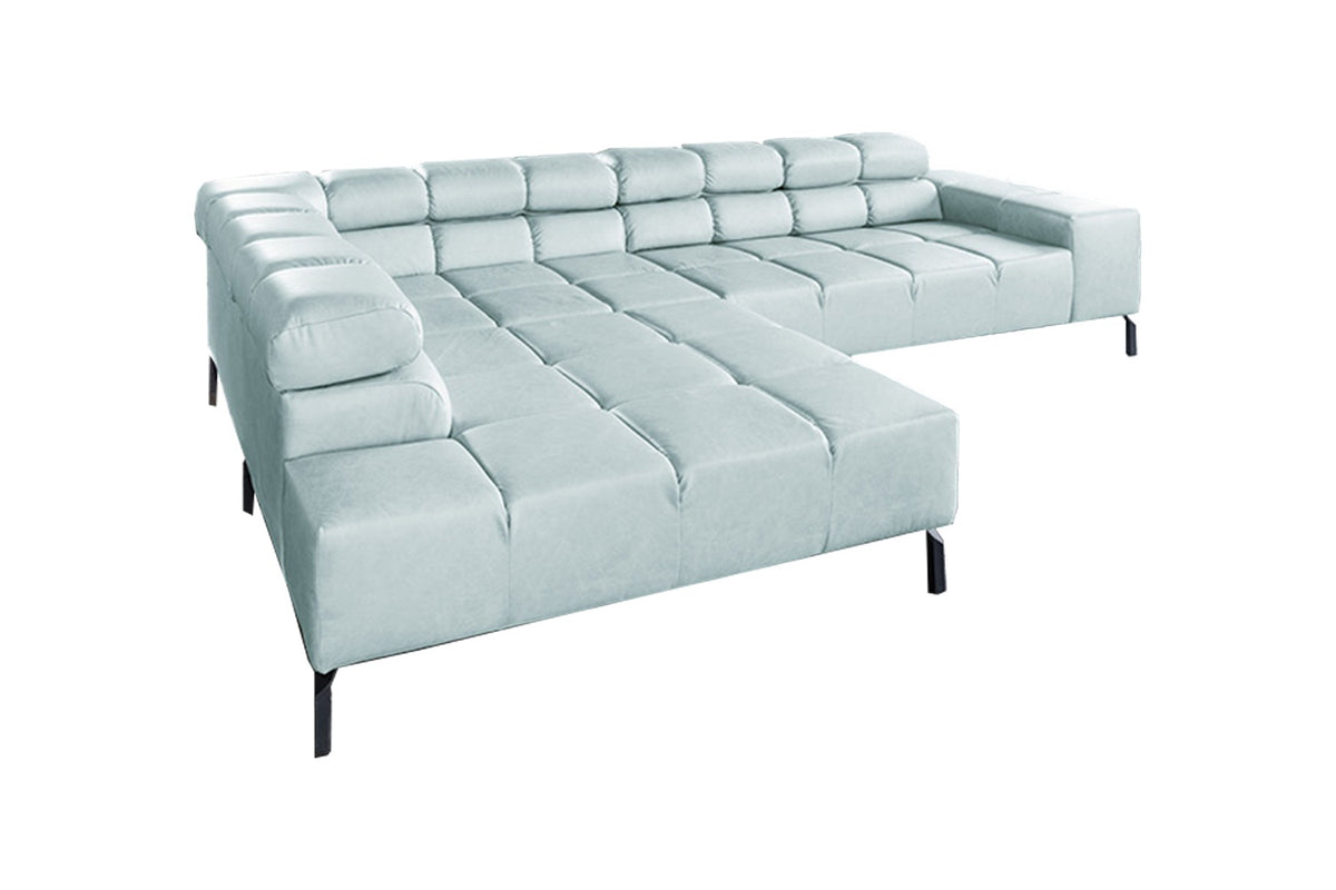 KAWOLA Sofa NELSON Ecksofa Leder hellblau