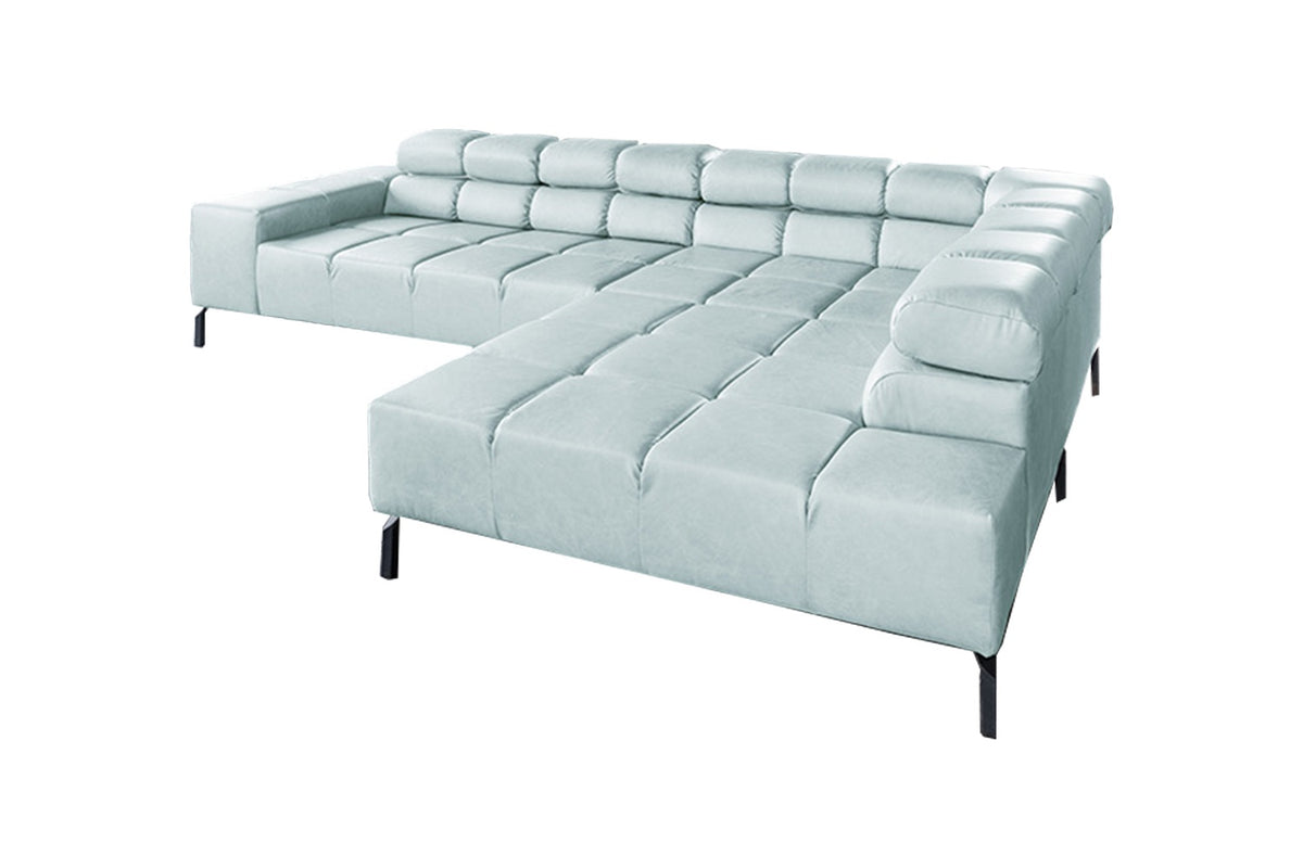 KAWOLA Sofa NELSON Ecksofa Leder hellblau