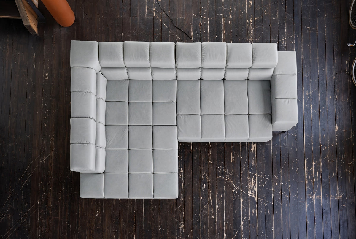 KAWOLA Sofa NELSON Ecksofa Leder hellgrau