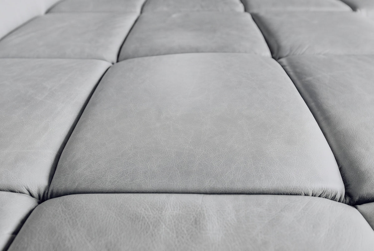 KAWOLA Sofa NELSON Ecksofa Leder hellgrau