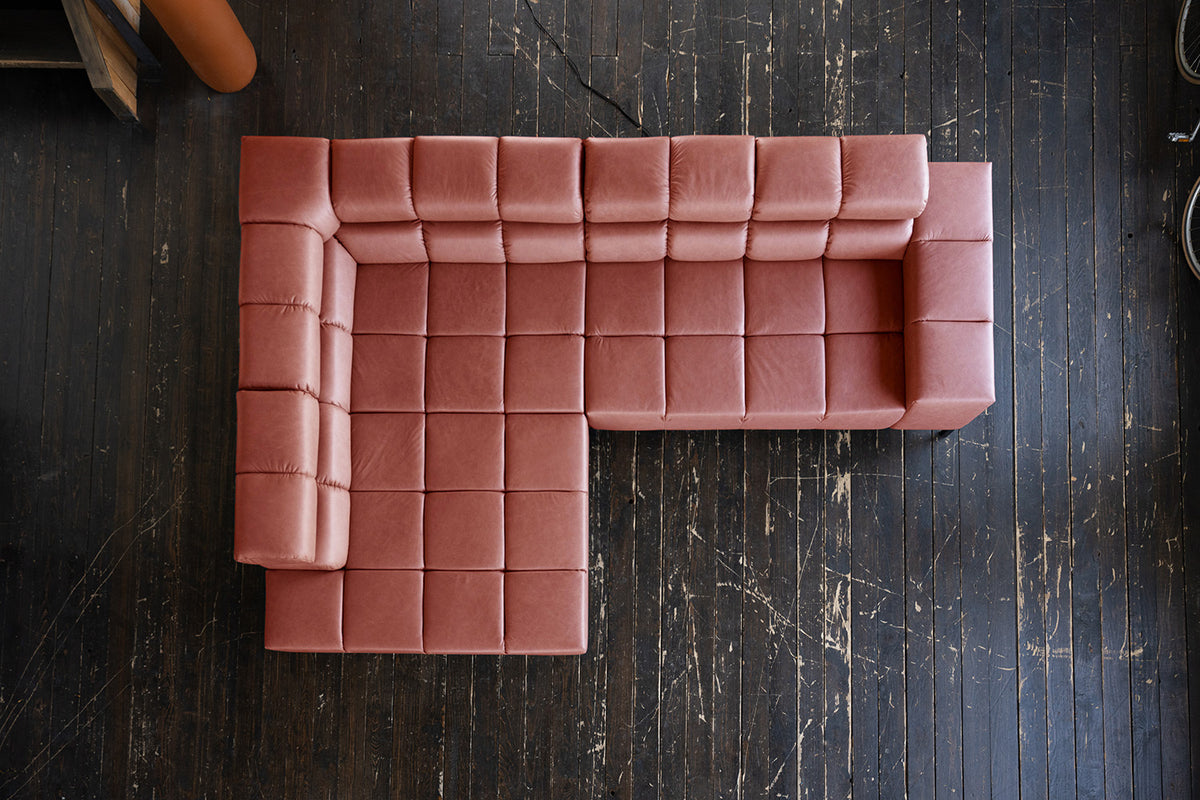 KAWOLA Sofa NELSON Ecksofa Leder rot